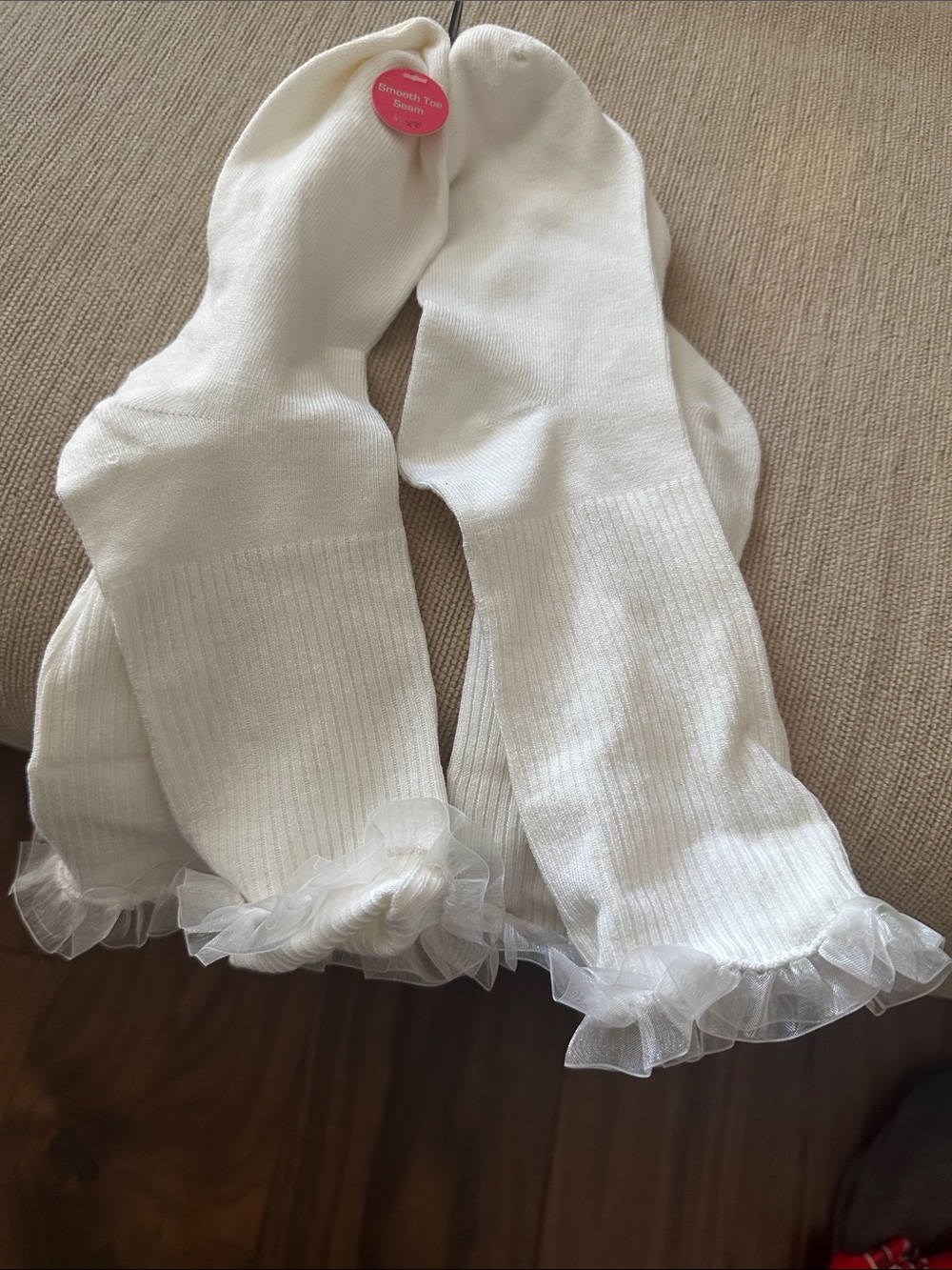 Two pairs of White Ruffle Trim Socks